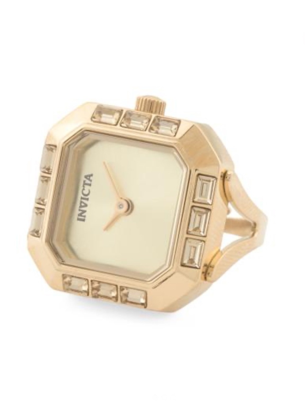 INVICTA Women's Mini Angel Lady Stainless Steel Gold Silver Dial Ring Watch
